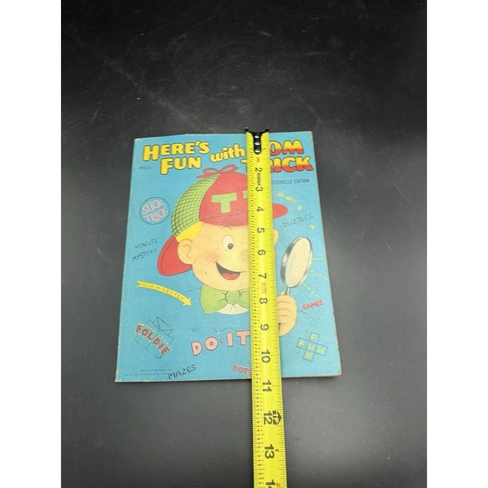 Vintage Here's Fun with Tom Trick Activity Puzzle Book Saalfield